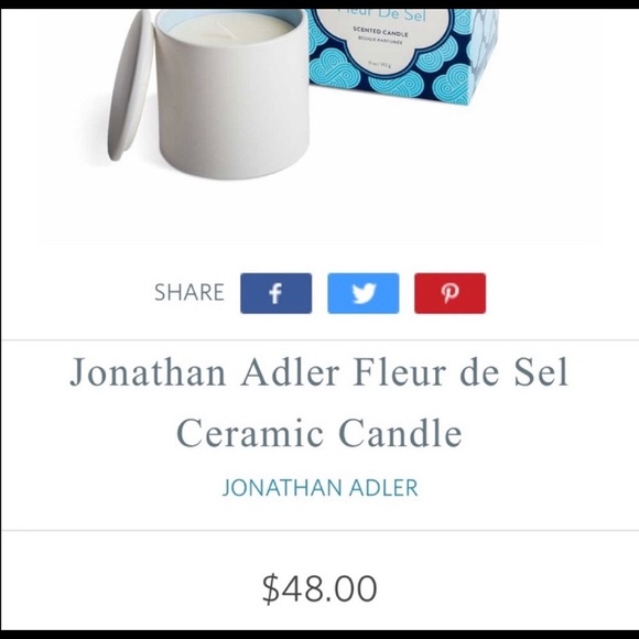 Jonathan Adler Bath & Body Jonathan Adler Fleur De Sel Candle New